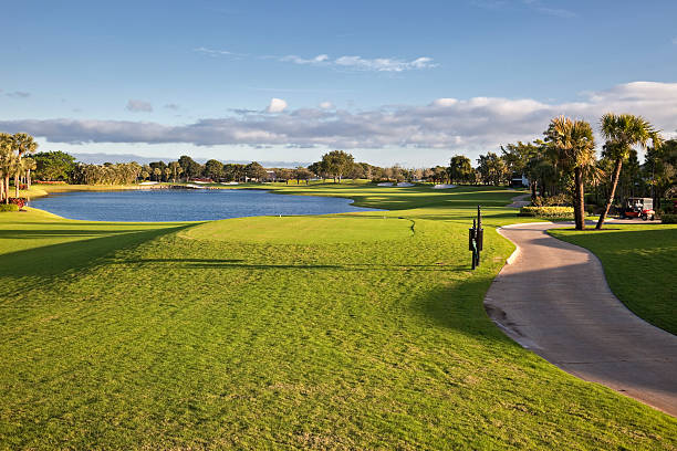 campo de golfe da flórida - golf golf course sunrise morning imagens e fotografias de stock