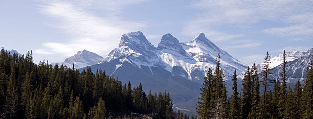 istock Panoramic view of blue sky and Three Sisters 182410496