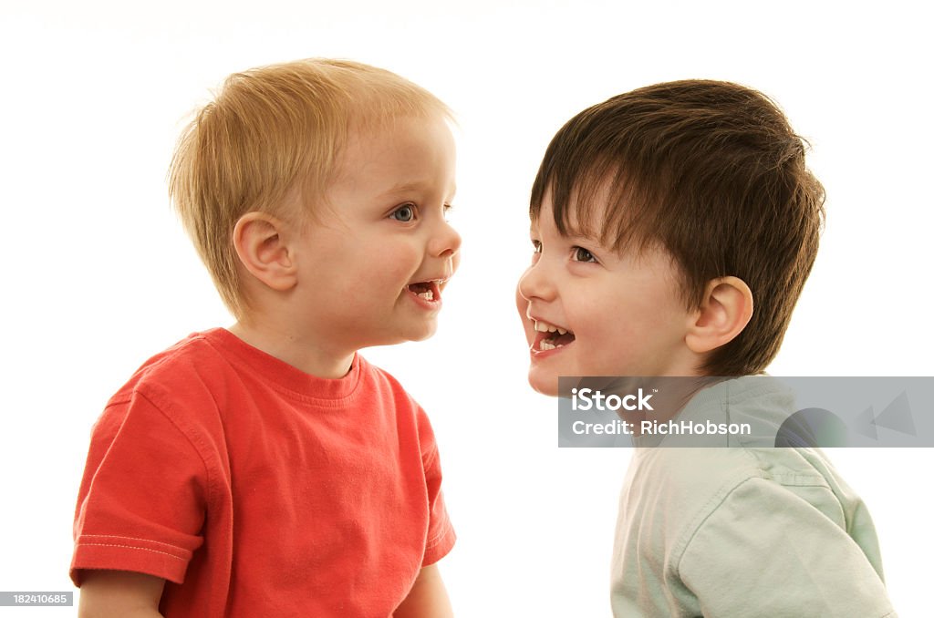 Young Brothers Three year and two year old brothers laughing and smiling. 2-3 Years Stock Photo