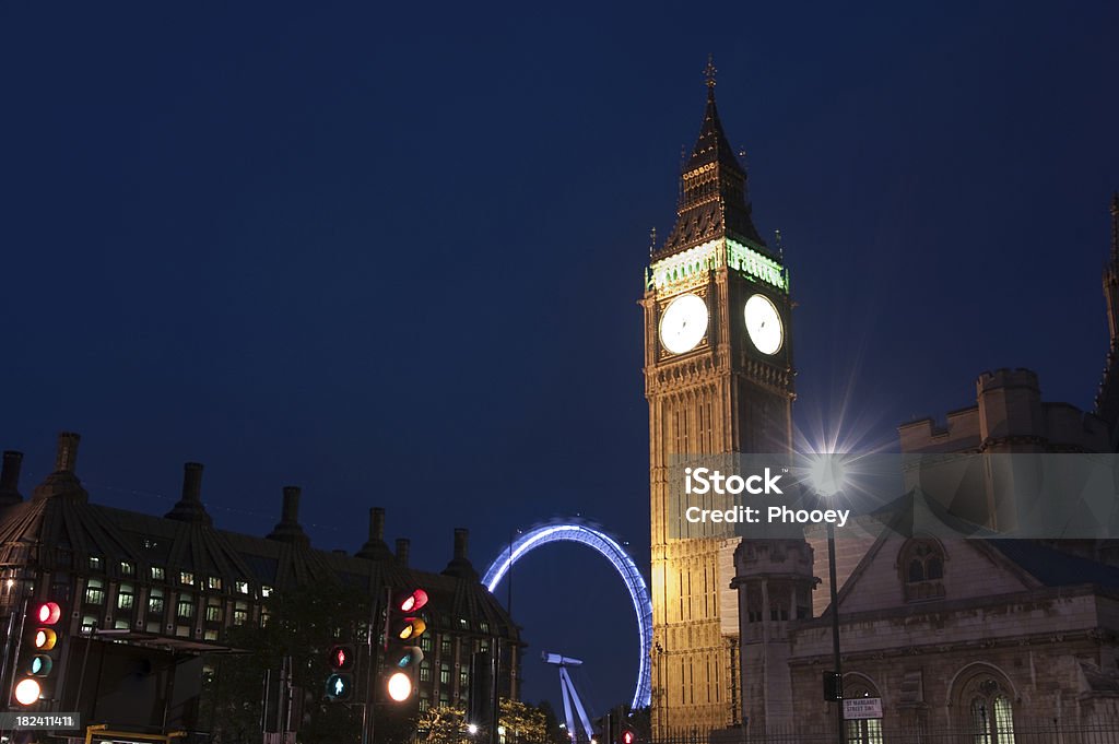 Big Ben at night "Big Ben is the nickname for the great bell of the clock at the north end of the Palace of Westminster in London, and is often extended to refer to the clock or the clock tower as well. Big Ben is the largest four-faced chiming clock and the third-tallest free-standing clock tower in the world. It celebrated its 150th anniversary in May 2009 (the clock itself first ticking on 31 May 1859), during which celebratory events took place." Architecture Stock Photo