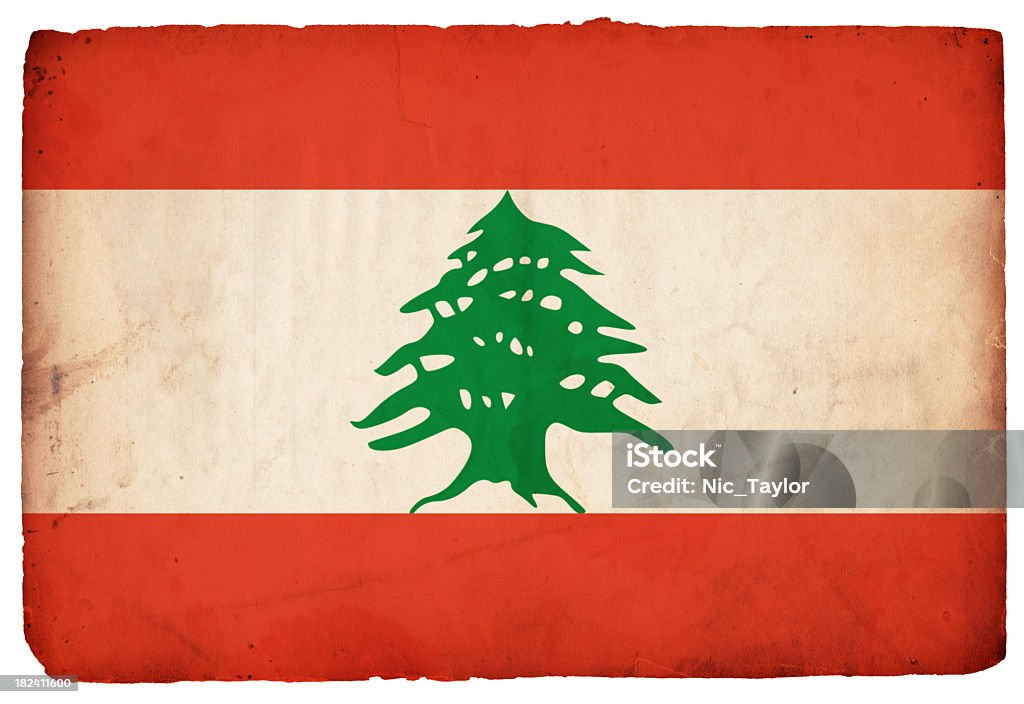 Flaga Libanu-XXXL - Zbiór zdjęć royalty-free (Białe tło)