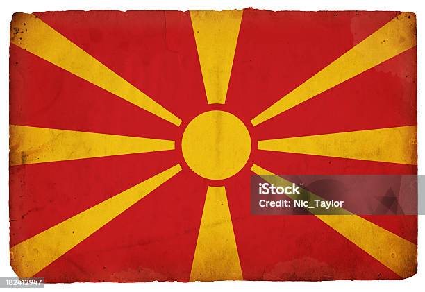 Bandera De Macedonia Xxxl Foto de stock y más banco de imágenes de Arte - Arte, Arte cultura y espectáculos, Bandera