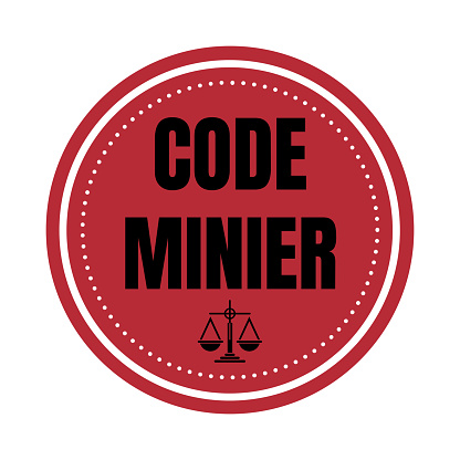 Mining code symbol icon called code minier in French language