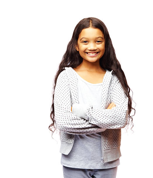 istock Smiling pretty girl isolated on white background 182413168