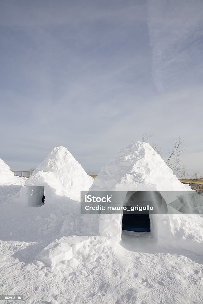 Ice igloo "Ice igloo in the Alps. (Piancavallo,Friuli Venezia Giulia,Italy). Copy space on top." Igloo Stock Photo