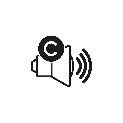 Copyrighted audio icon. Vector illustration. EPS 10. Stock image.