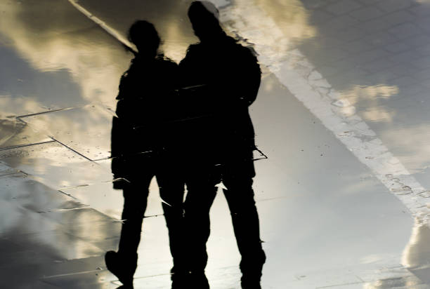 istock Transparent Couple Talking and Walking 182413979