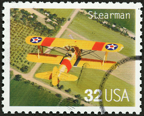 vintage Stearman biplane