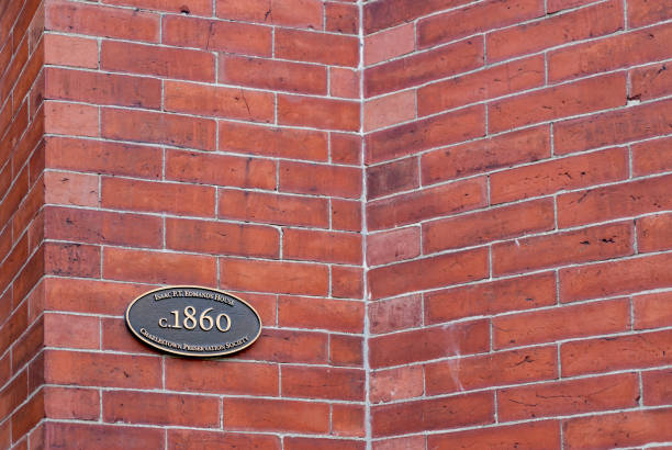 Commemorative plaque on a building lived in by Isaac P.T. Edwards, near Bunker Hill, Boston.