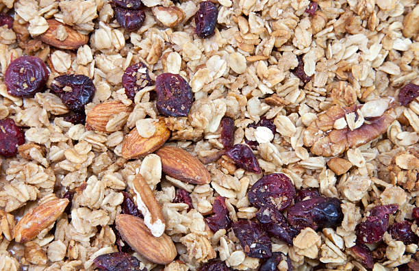 granola - granola cereal breakfast stack - fotografias e filmes do acervo