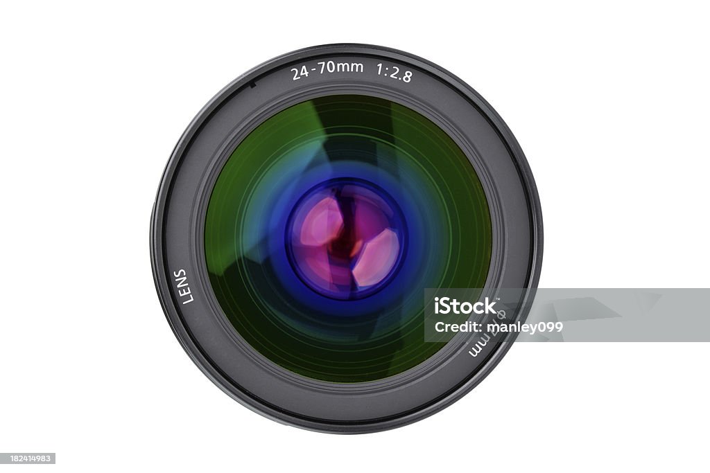 Câmera de lente frontal (de 24 a 70 mm - Foto de stock de Azul royalty-free