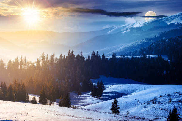 winter solstice in carpathian mountains