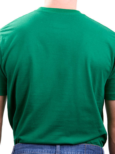 istock Back of young man wearing green shirt 182416228