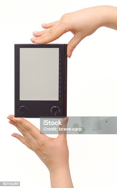 Ebook And Hands Stock Photo - Download Image Now - Book, Cut Out, Data