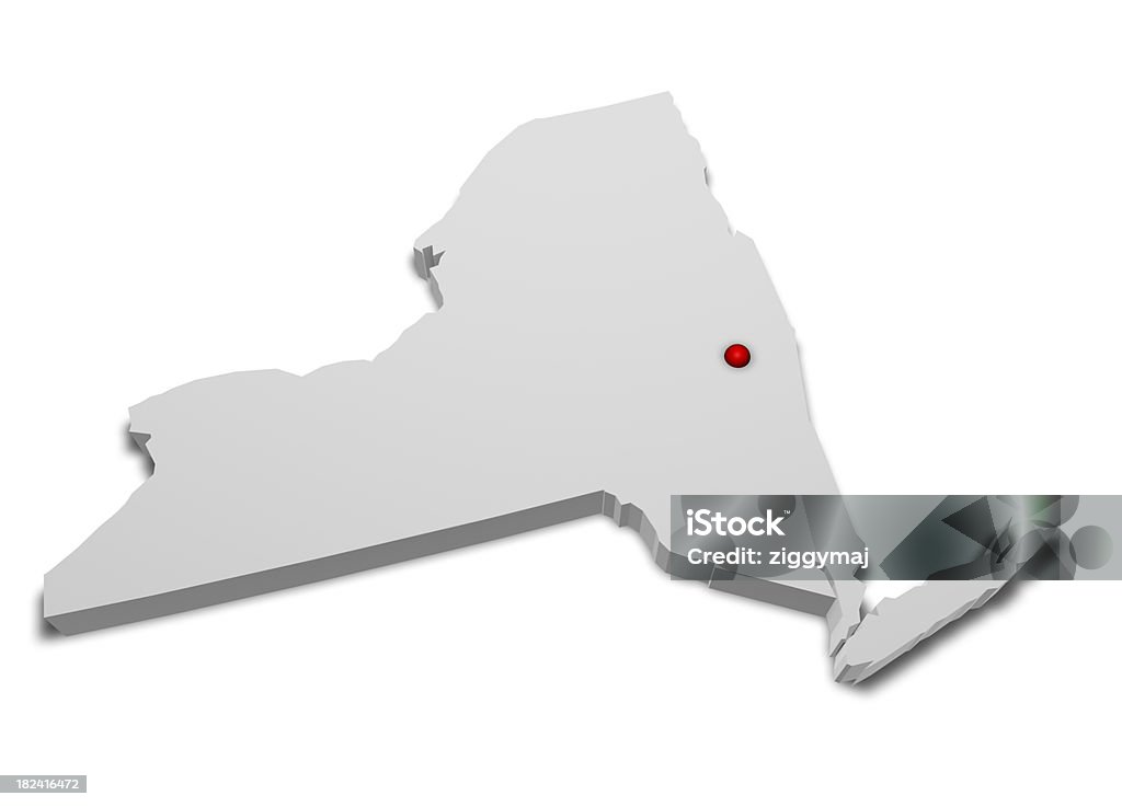 3 D Mapa Nowego Jorku z stolicy oznaczone - Zbiór zdjęć royalty-free (Mapa)