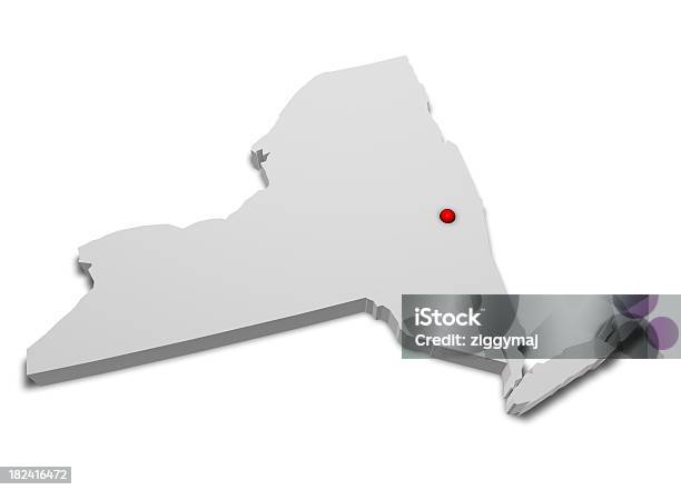 3 D Mapa Nowego Jorku Z Stolicy Oznaczone - zdjęcia stockowe i więcej obrazów Mapa - Mapa, Stan Nowy Jork, Albany - stan Nowy Jork