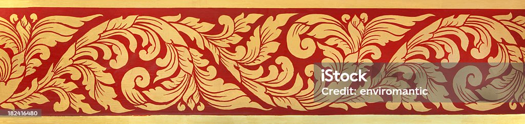 Thai Buddhist temple motif mural background. Thai Buddhist temple motif mural background.  Pattern Stock Photo