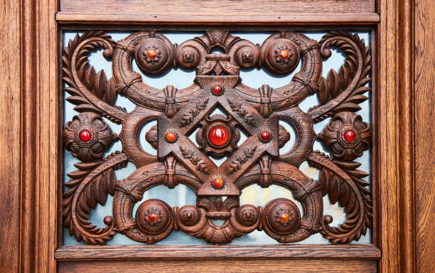 istock Wooden bas-relief. An old decoration. Architectural detail 1824165275