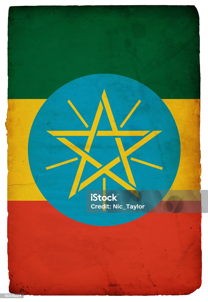 Flaga Etiopii-XXXL - Zbiór zdjęć royalty-free (Białe tło)