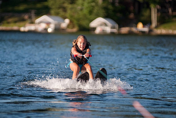 Waterskiing Girl stock photo