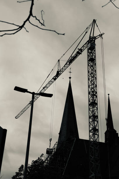 Hamburg, Germany - May 15. 2021: Major construction site in the Hafencity of Hamburg, Germany