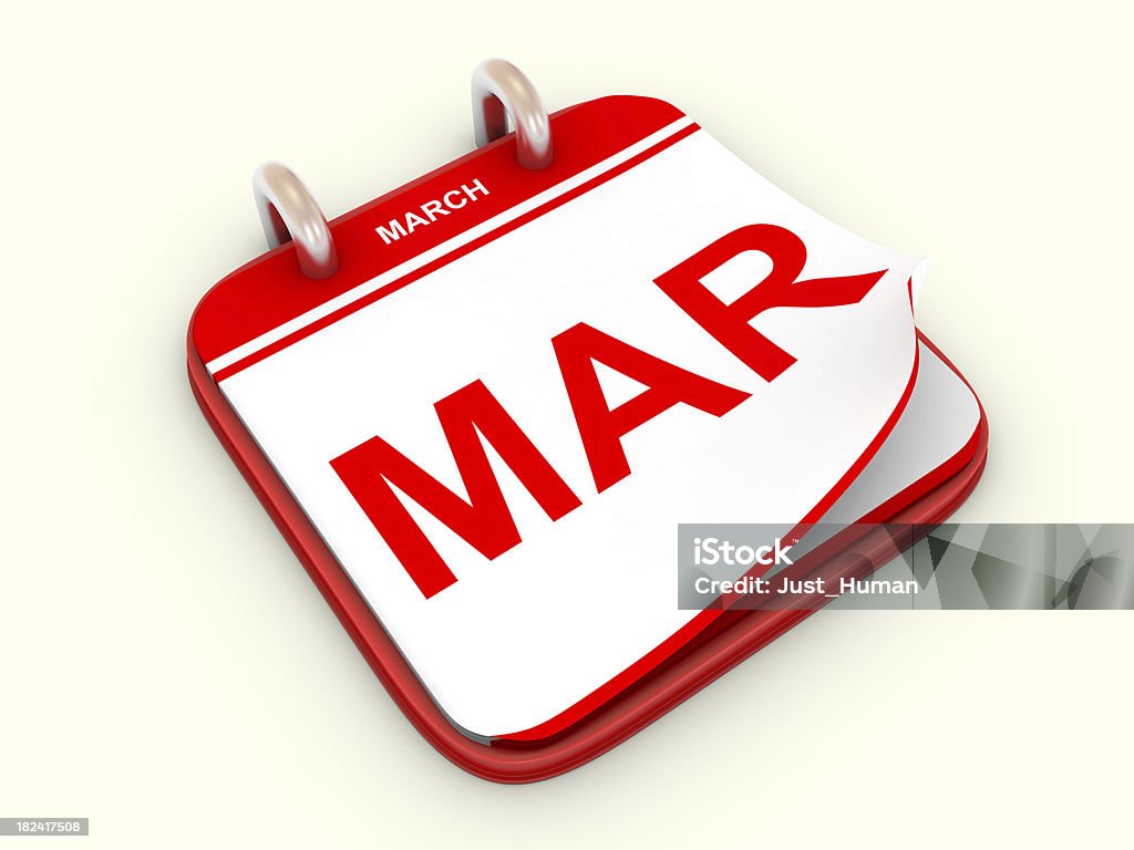 Calendario mes de marzo. - Foto de stock de Marzo libre de derechos