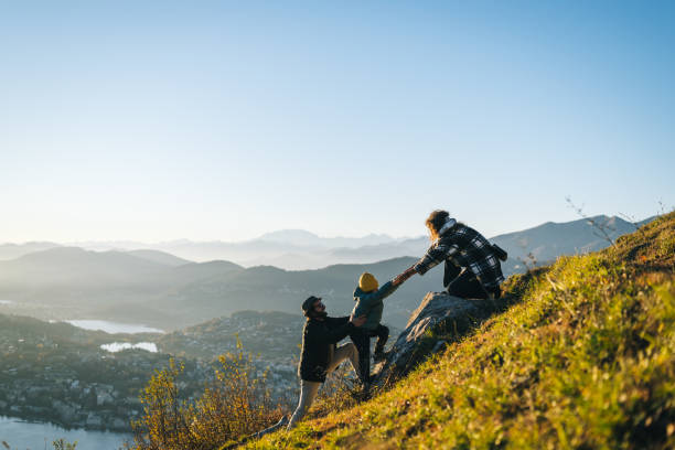 istock Family enjoys time together on mountain top 1824177380