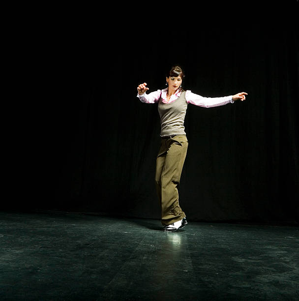 Tap dancing woman stock photo