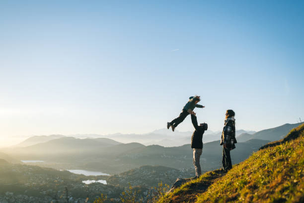 Family enjoys time together on mountain top