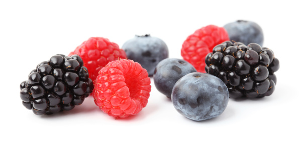 berries on white on white background