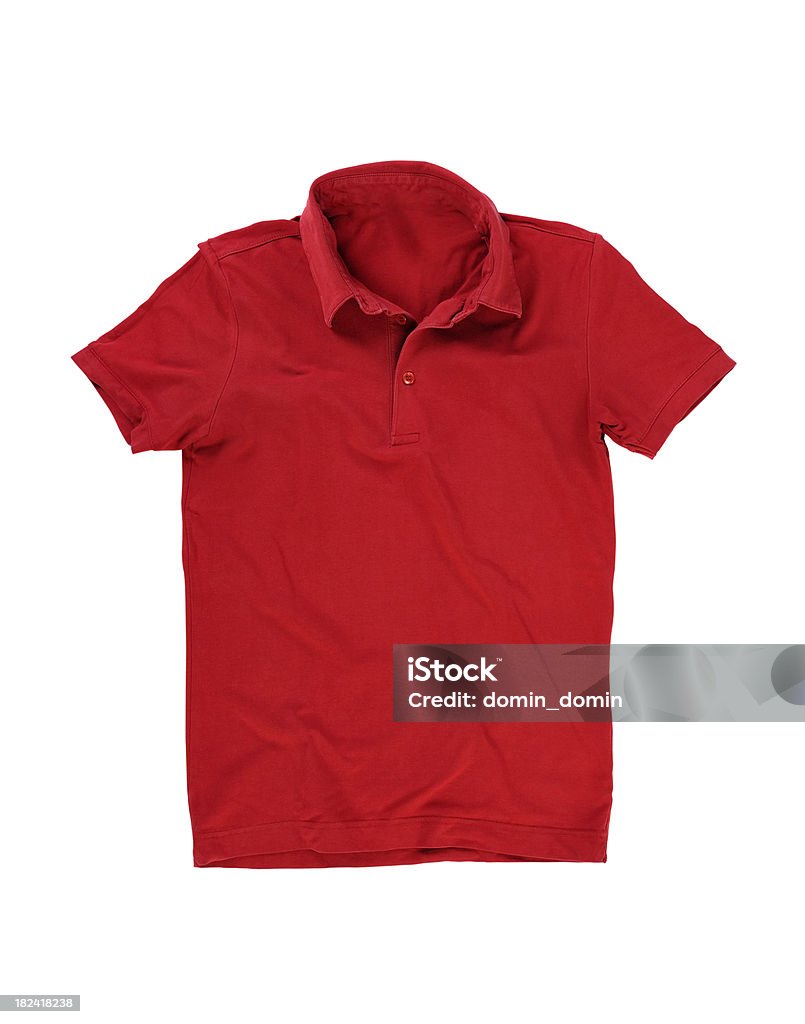 Красная рубашка поло Изолирован на белом - Стоковые фото Рубашка поло роялти-фри