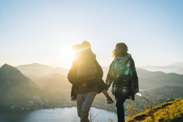 istock Family enjoys time together on mountain top 1824183288