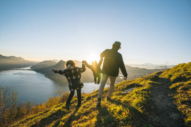 istock Family enjoys time together on mountain top 1824185896