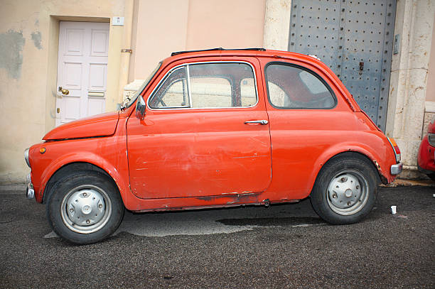 istock Fiat Cinque Cento - Red retro vintage car 182419004