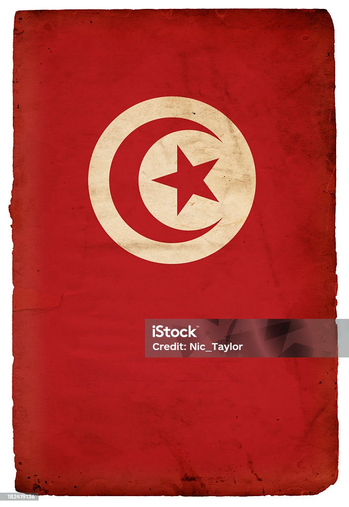 Flagge von Tunesien-XXXL - Lizenzfrei Alt Stock-Foto