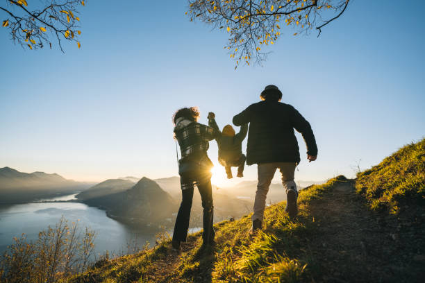 istock Family enjoys time together on mountain top 1824192261