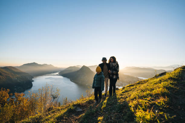 istock Family enjoys time together on mountain top 1824192263