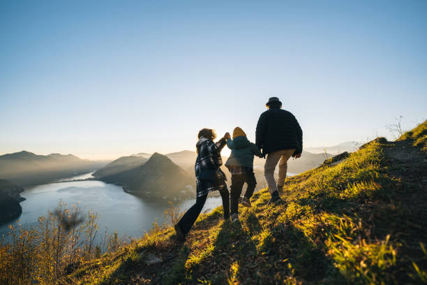 istock Family enjoys time together on mountain top 1824192265