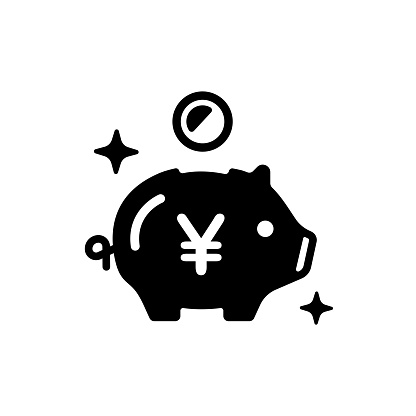Saving money vector icon illustration ( Japanese yen )