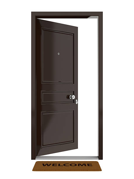 istock Isolated Door and Doormat with Clipping Path 182419833