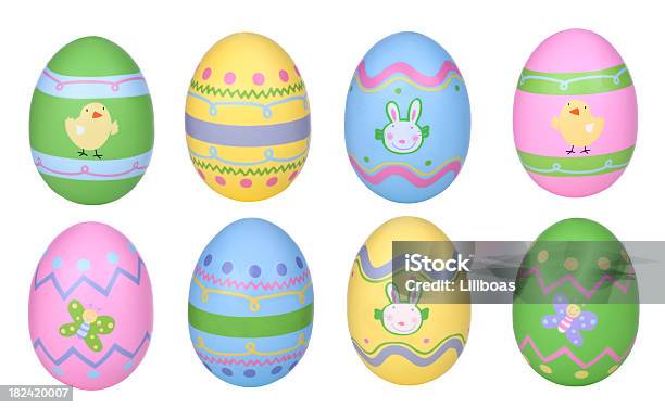 Wielkanoc Jajka - zdjęcia stockowe i więcej obrazów Bez ludzi - Bez ludzi, Białe tło, Fotografika