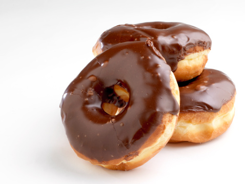 Chocolate Coated Doughnuts -Photographed on Hasselblad H1-22mb Camera