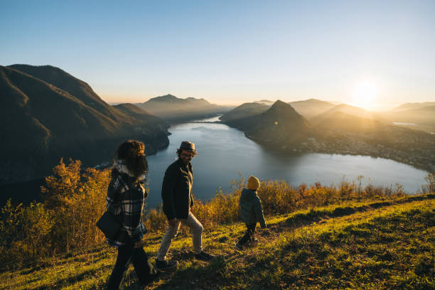istock Family enjoys time together on mountain top 1824203689