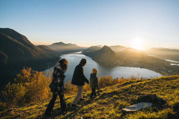 istock Family enjoys time together on mountain top 1824205298