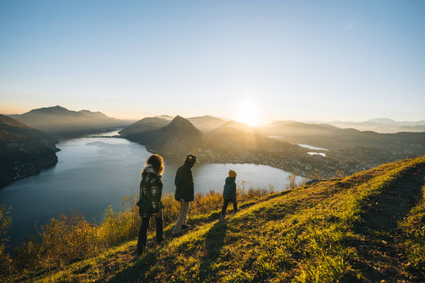 istock Family enjoys time together on mountain top 1824205301