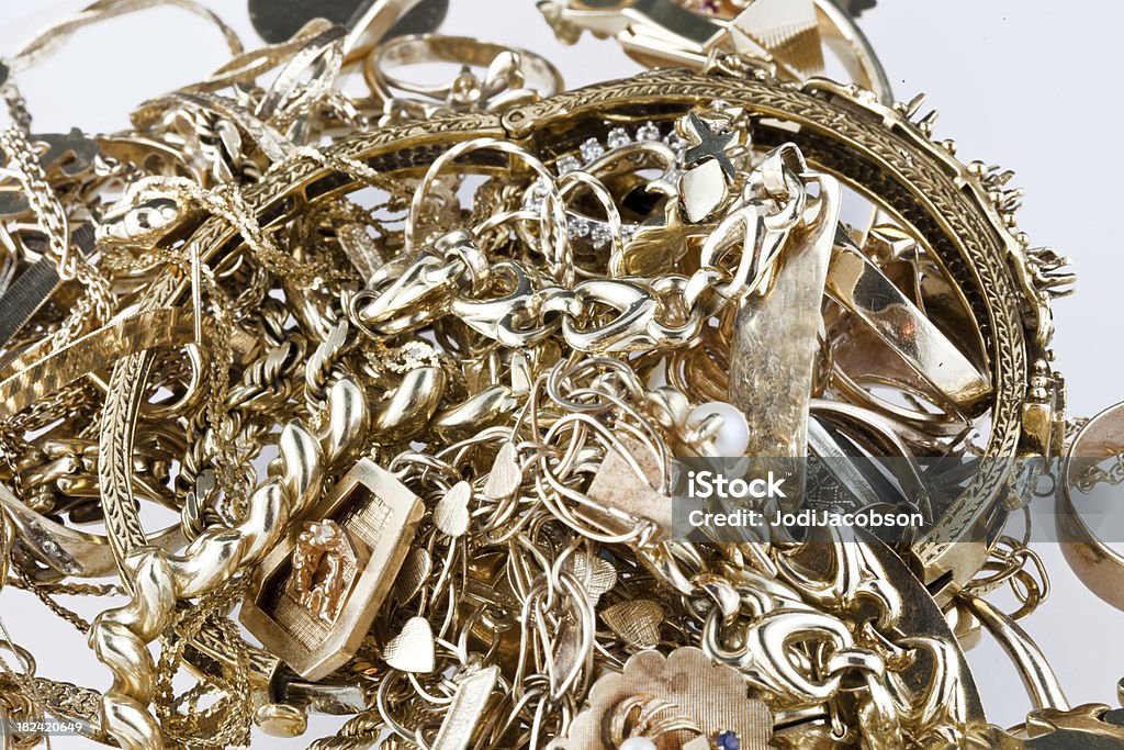 Velho sucata gold - Foto de stock de Amontoamento royalty-free