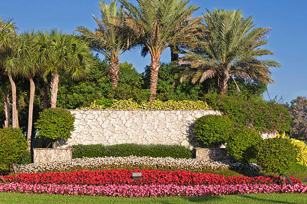 landscaped ingresso - entrance foto e immagini stock