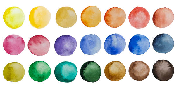 istock watercolor palette of different colors, rainbow, round circle, isolated white background 1824210091