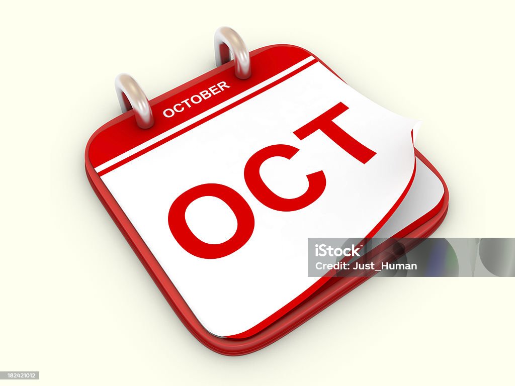 Calendário do mês de outubro - Foto de stock de Calendário royalty-free