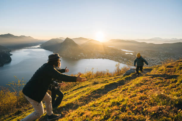 istock Family enjoys time together on mountain top 1824212241
